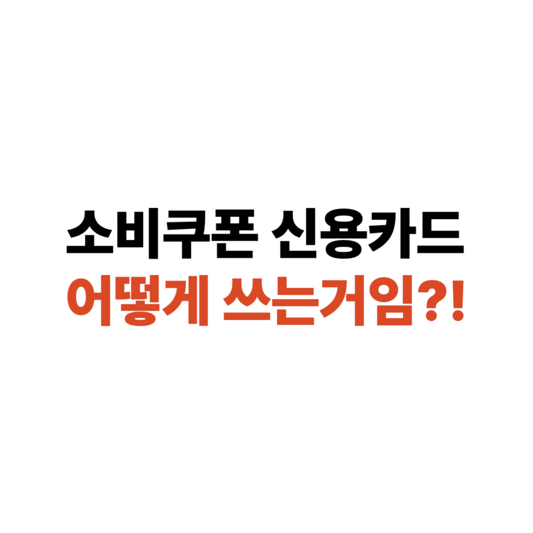 소비쿠폰 신용카드 사용법